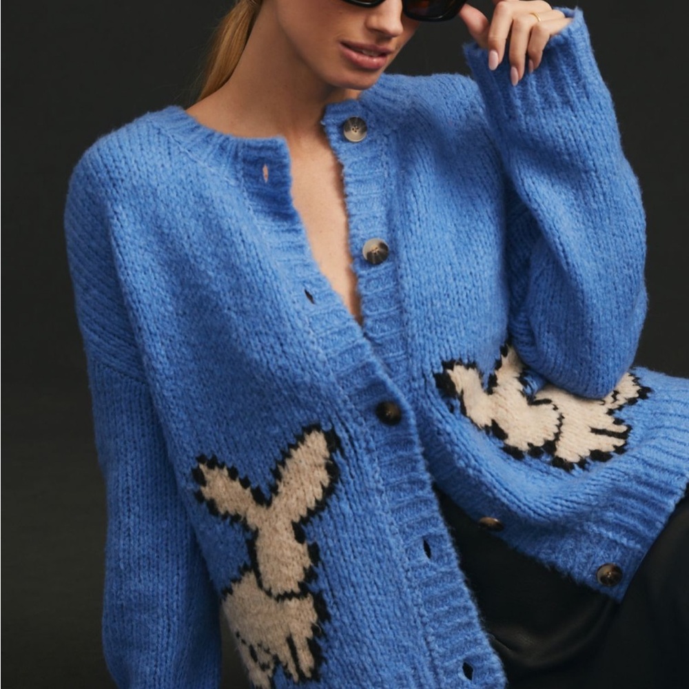 Anthropologie Maeve Bunny slope  Cardigan